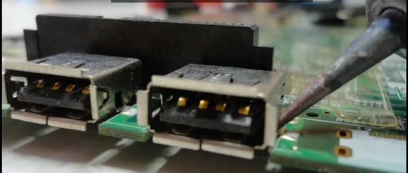 اتصالی پایه های پورت لپ تاپ