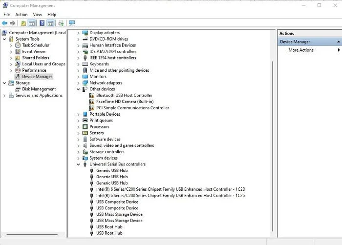 مدیریت دستگاه در لپ تاپ