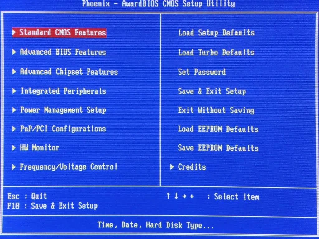 تنظیمات بایوس