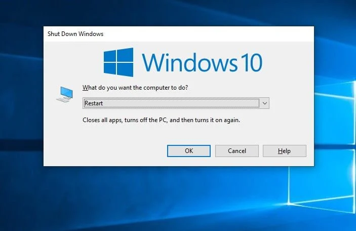 ری استارت کردن لپ تاپ دل