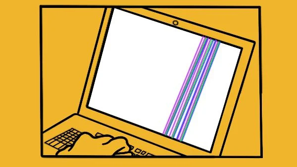 خطوط عمودی رنگی روی ال سی دی لپ تاپ