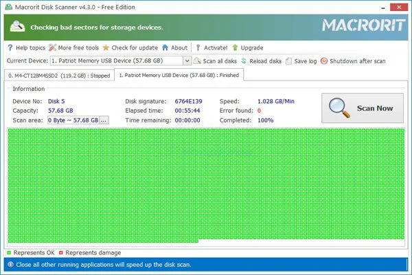 MACRORIT disk scanner نرم افزار مخصوص بد سکتورگیری هارد لپ تاپ