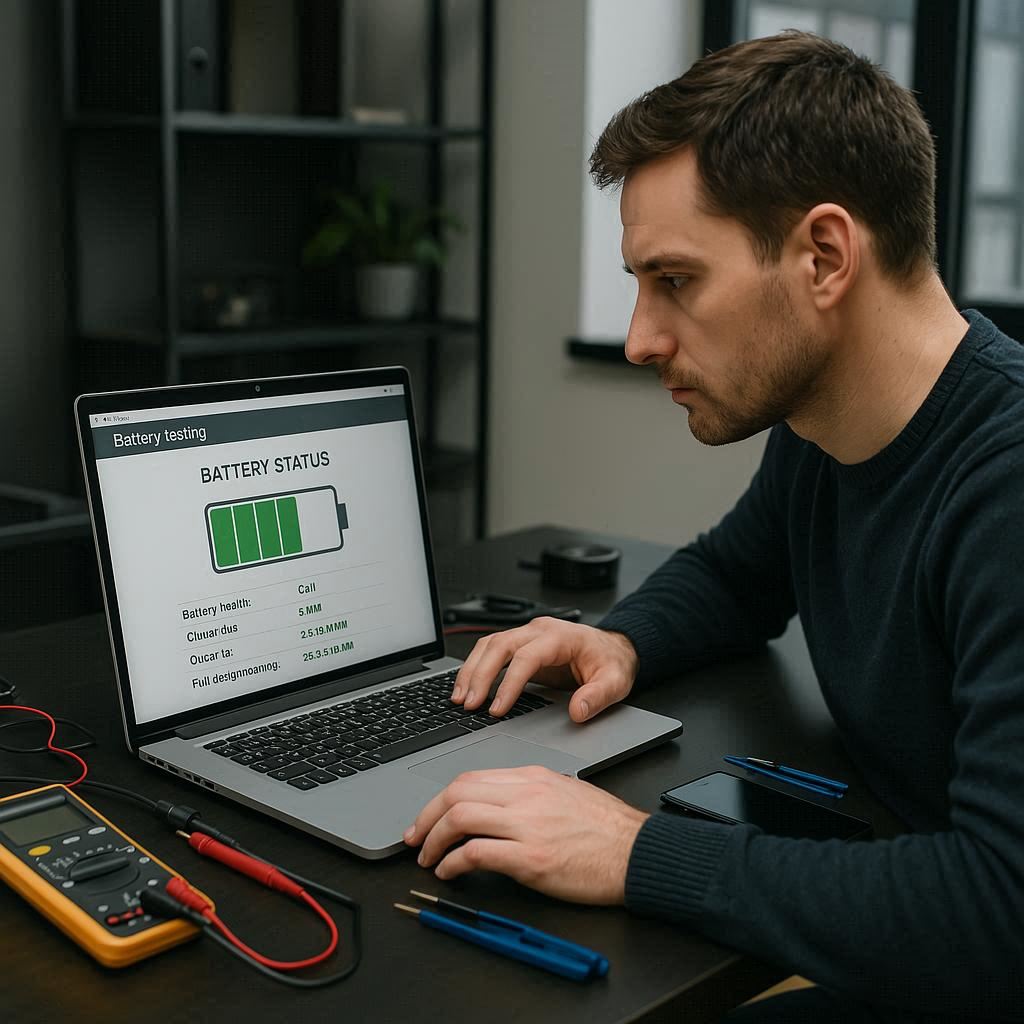 بررسی باتری با نرم‌افزارهای تست
