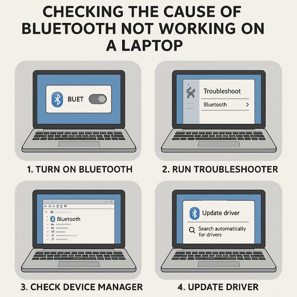 بررسی علت کار نکردن بلوتوث در لپ تاپ با عیب‌یابی مرحله‌ای