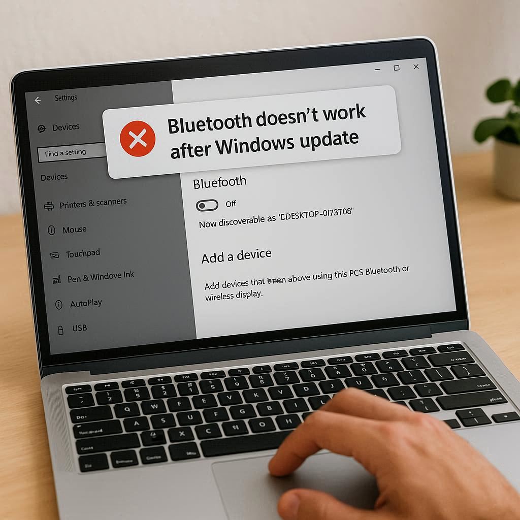 بررسی علت کار نکردن بلوتوث در لپ تاپ پس از آپدیت ویندوز