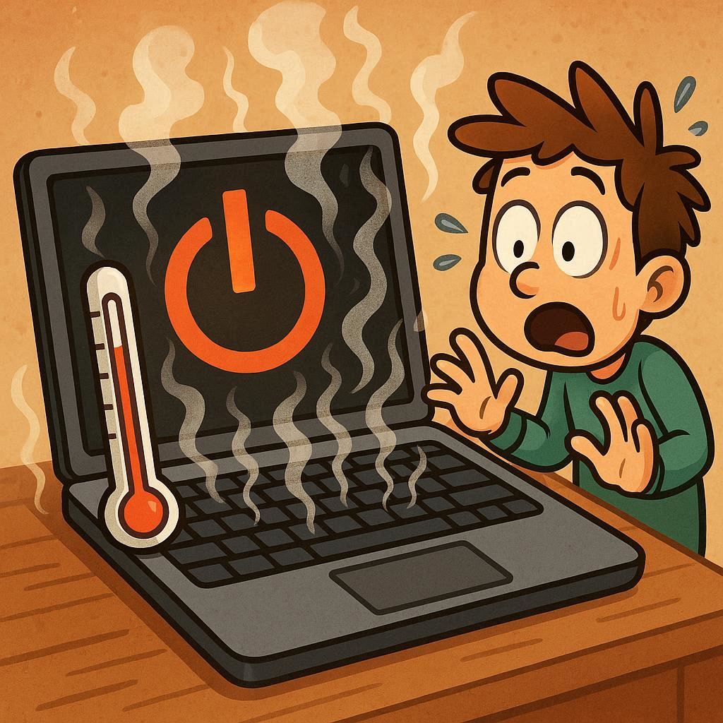 تأثیر داغ شدن بیش از حد بر خاموش شدن لپ‌تاپ