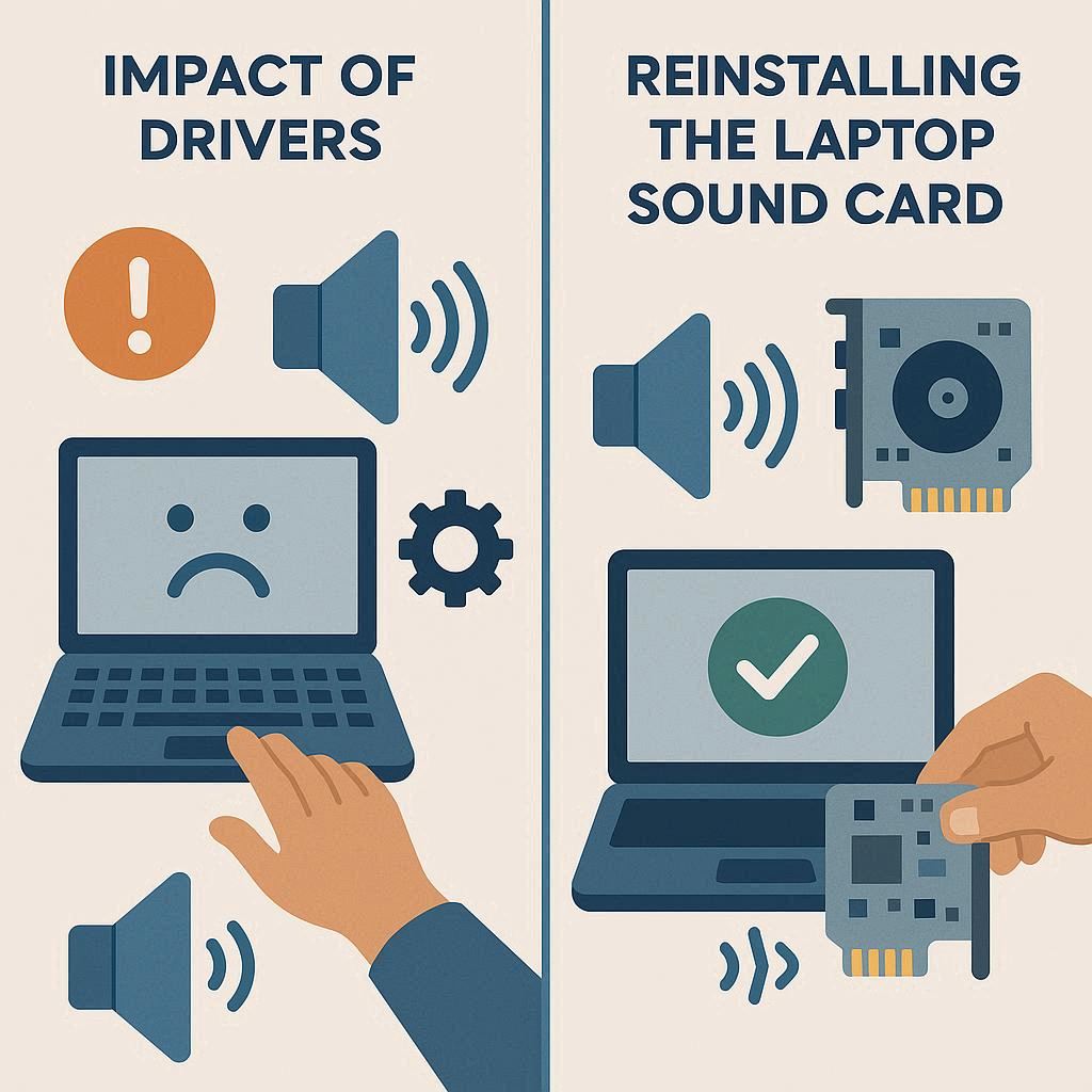 تأثیر درایورها و نصب مجدد کارت صدا لپ‌تاپ
