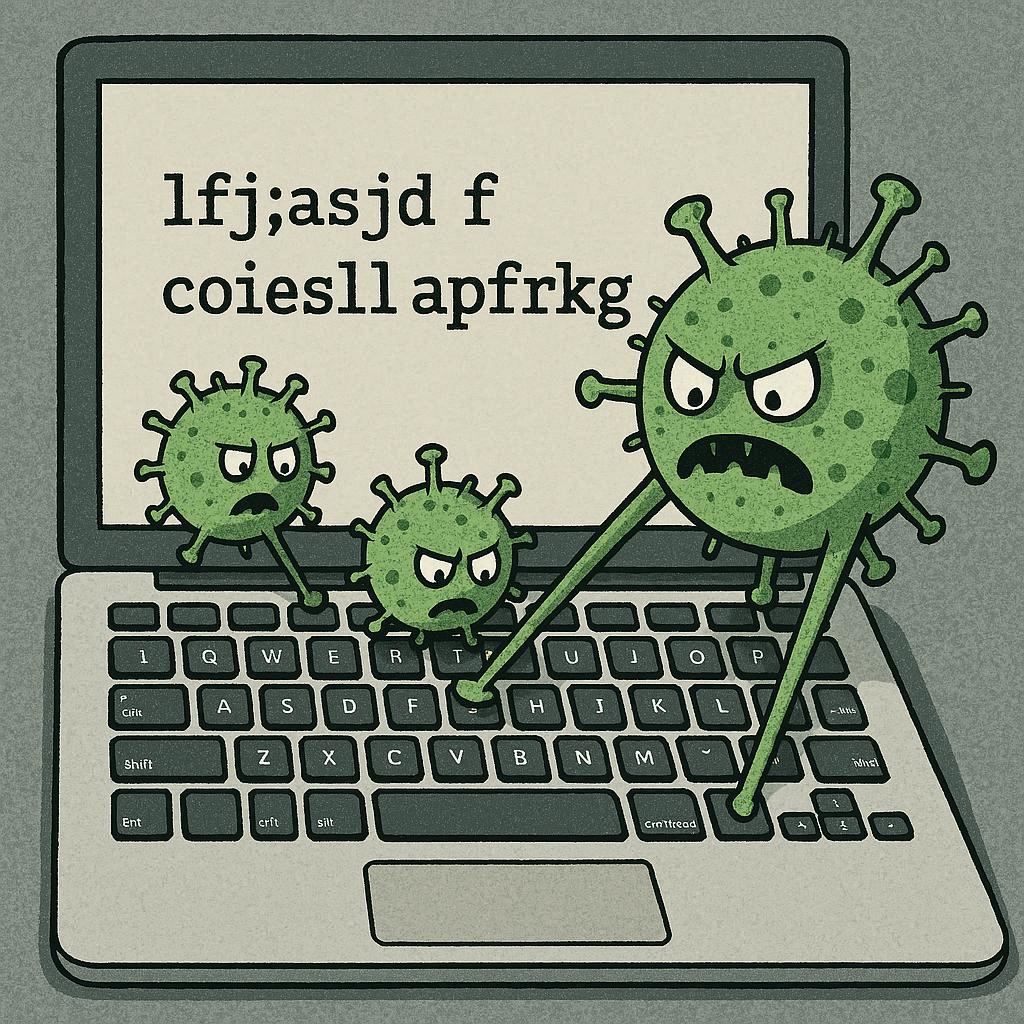 تأثیر ویروس‌ها بر تایپ خودکار کیبورد لپ‌تاپ