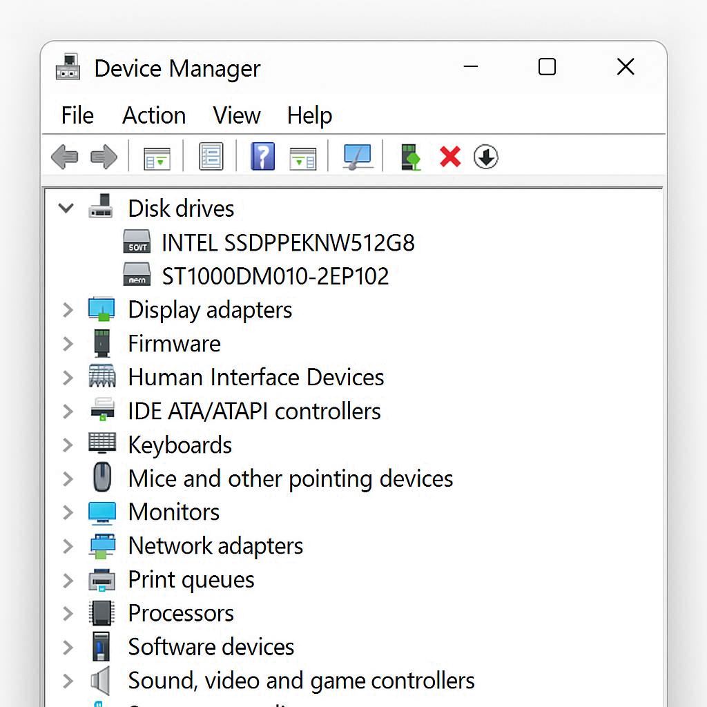 SSD یا HDD با Device Manager
