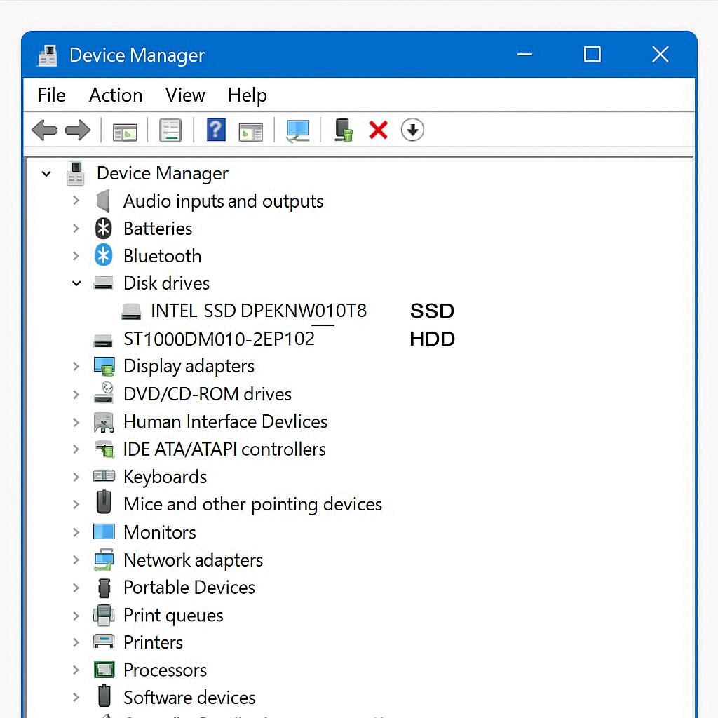 تشخیص SSD یا HDD با Device Manager