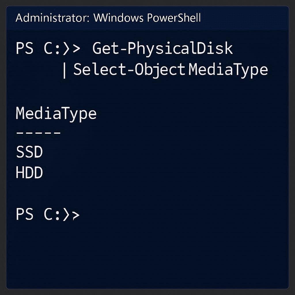 SSD یا HDD با PowerShell