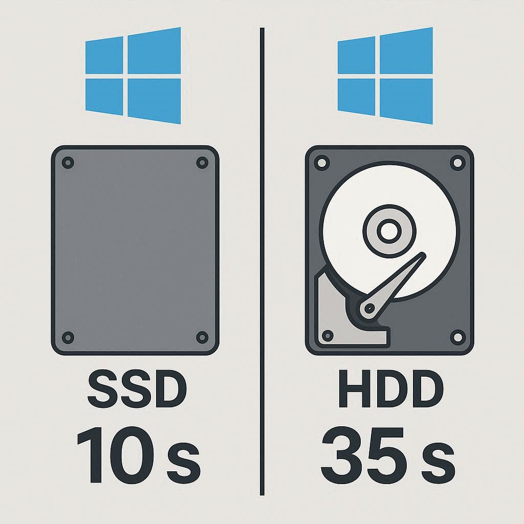 تفاوت اجرای ویندوز روی SSD و HDD