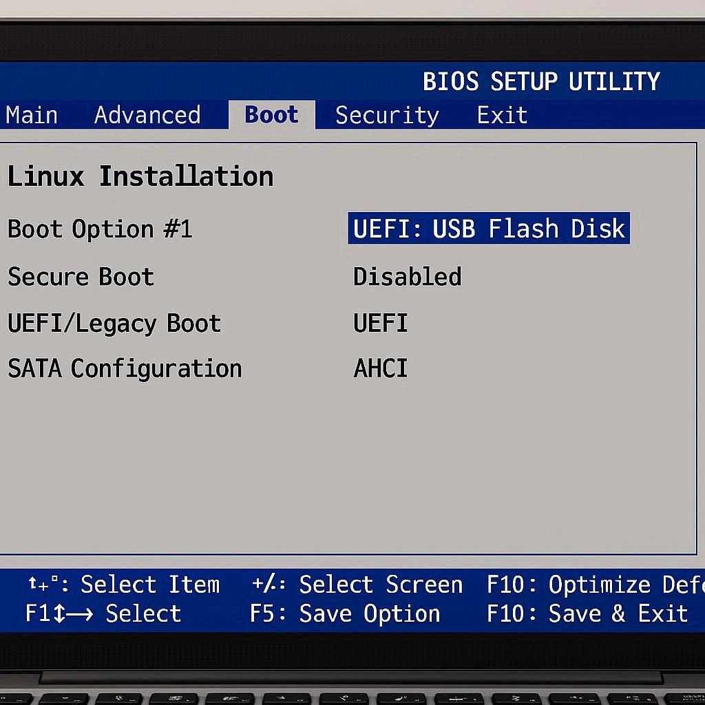 تنظیمات بایوس برای لینوکس