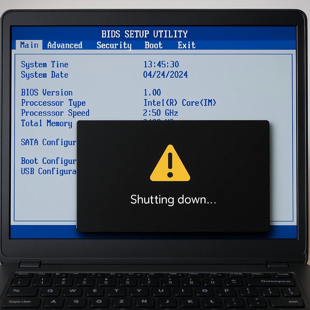 تنظیمات بایوس و خاموشی ناگهانی لپ‌تاپ