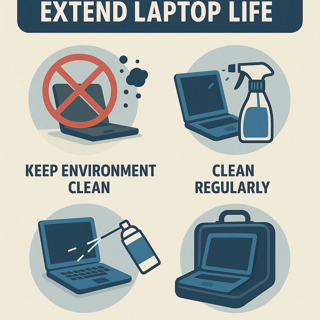 جلوگیری از گرد و غبار برای افزایش عمر لپ‌تاپ