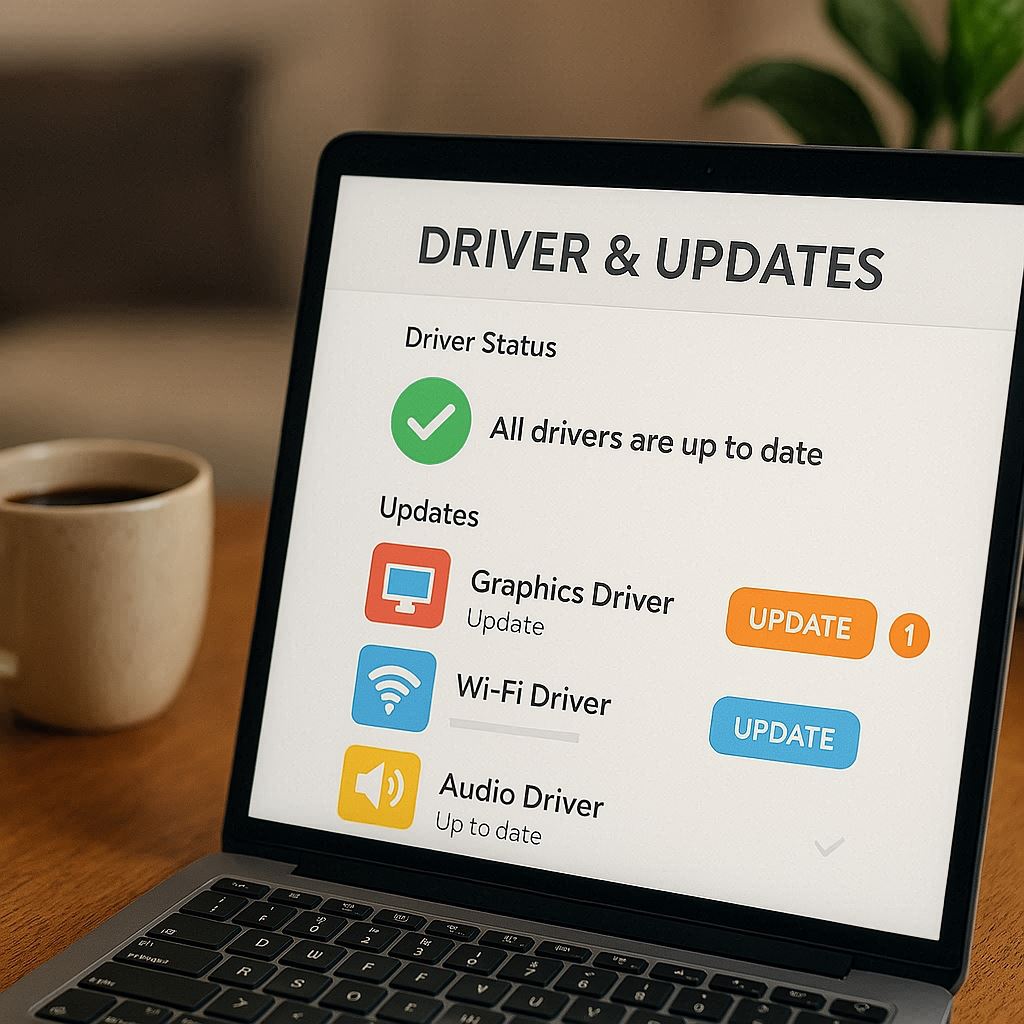 درایورها و آپدیت‌های سیستم