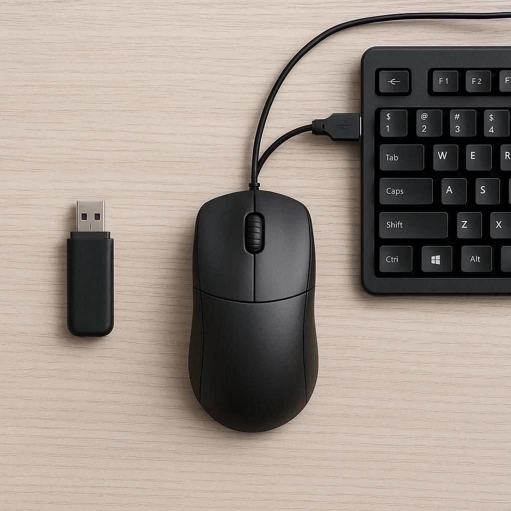 دستگاه‌های جانبی متصل USB، ماوس، کیبورد