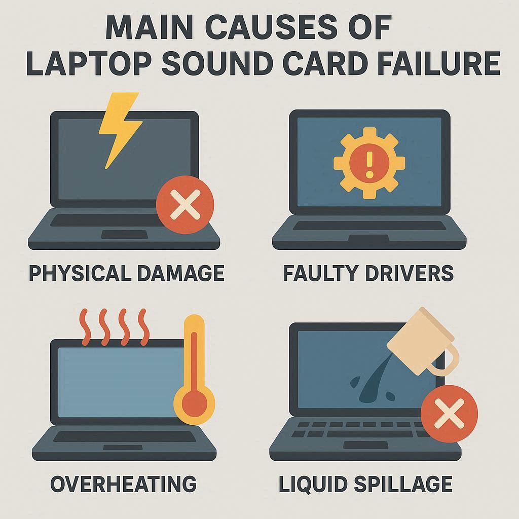 دلایل اصلی خرابی کارت صدا لپ‌تاپ