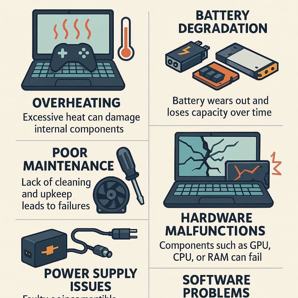 دلایل خرابی زودهنگام لپ تاپ‌های گیمینگ