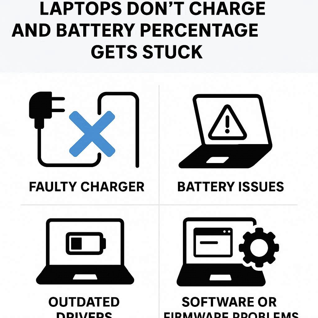 دلایل رایج شارژ نشدن لپ‌تاپ و گیر کردن درصد باتری