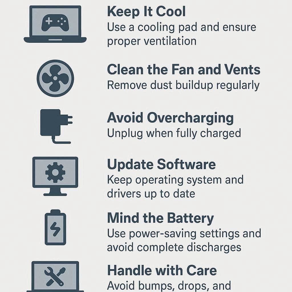 راهکارهای افزایش عمر لپ تاپ گیمینگ