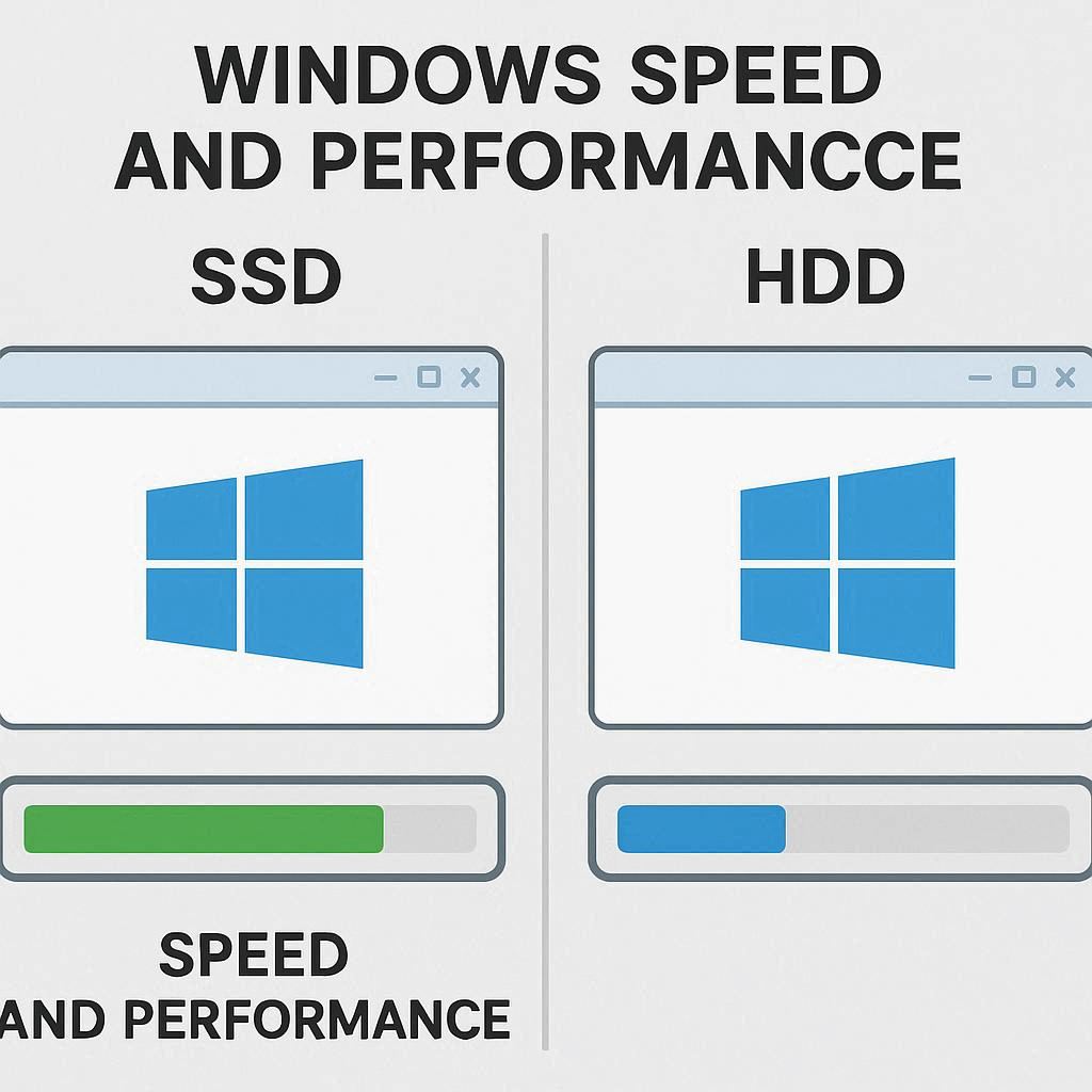 مقایسه سرعت و عملکرد ویندوز روی SSD و HDD