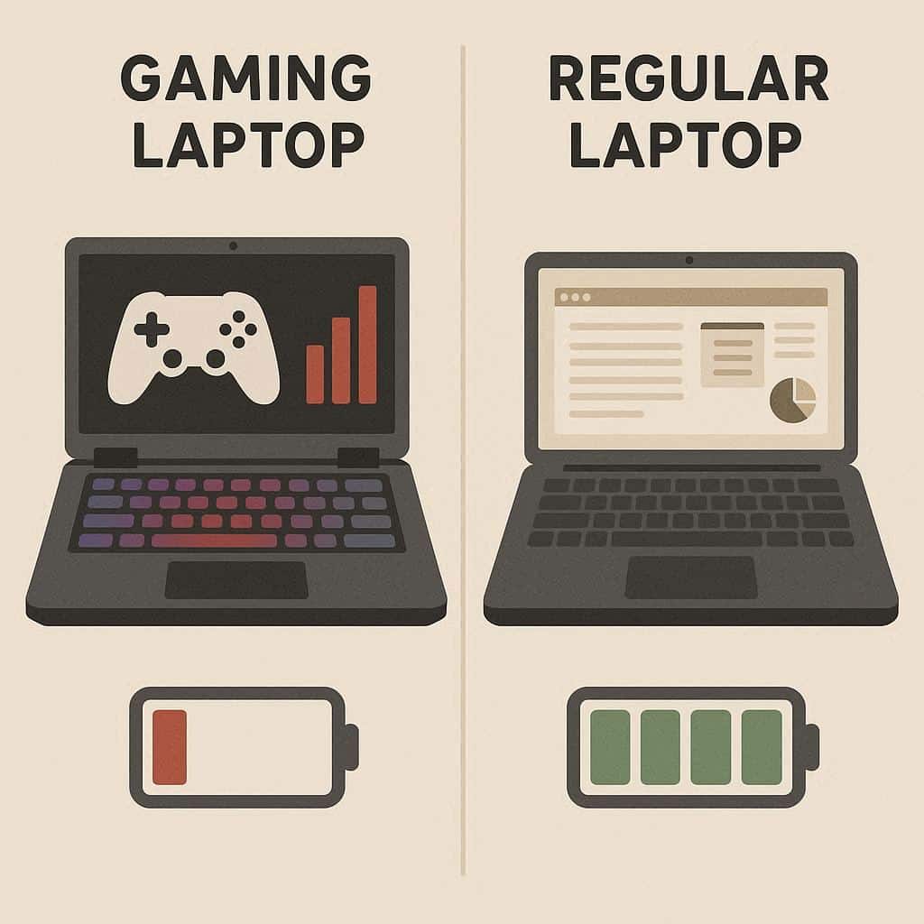 مقایسه عمر لپ تاپ گیمینگ و معمولی
