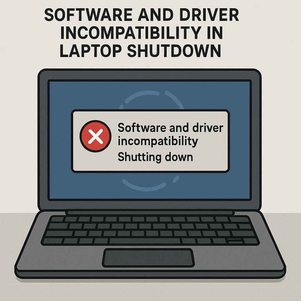 ناسازگاری نرم‌افزار و درایورها در خاموشی لپ‌تاپ