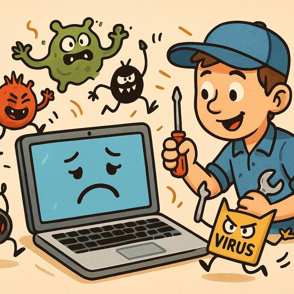 ویروس و بدافزار و خاموش شدن لپ‌تاپ