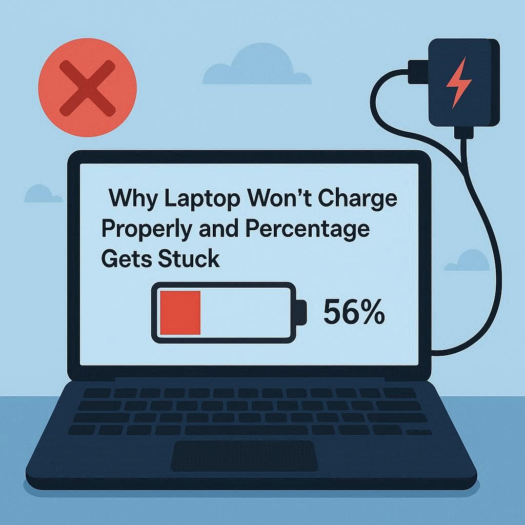چرا لپ‌ تاپ به درستی شارژ نمی‌شود و درصد گیر میکند
