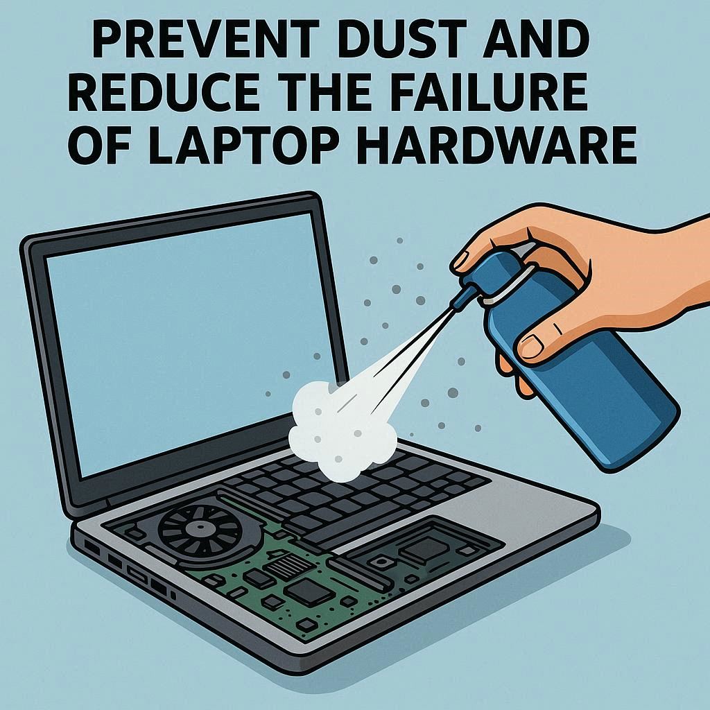 جلوگیری از گرد و غبار و کاهش خرابی سخت‌افزار لپ‌تاپ