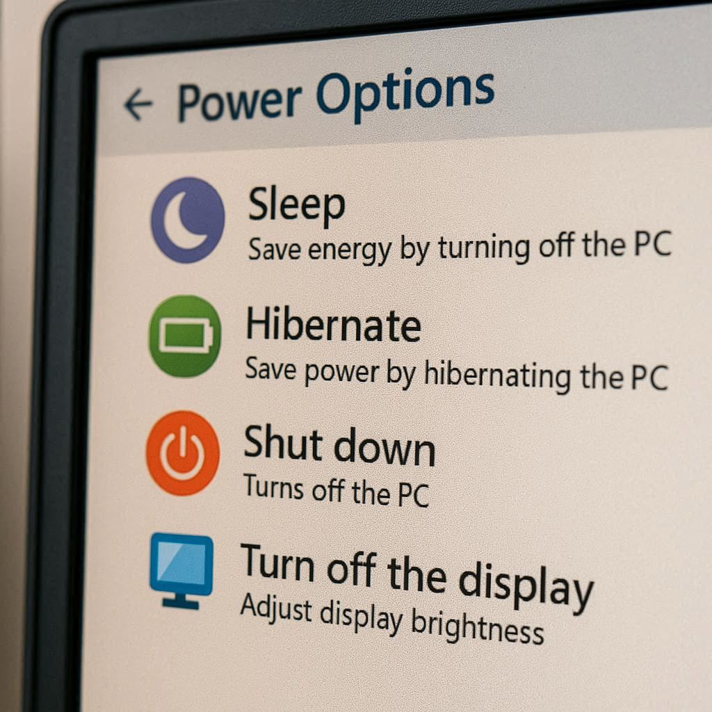 Power Options تنظیمات