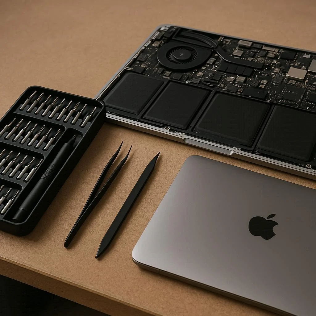 ابزارهای لازم برای تعمیر قاب لپ تاپ اپل