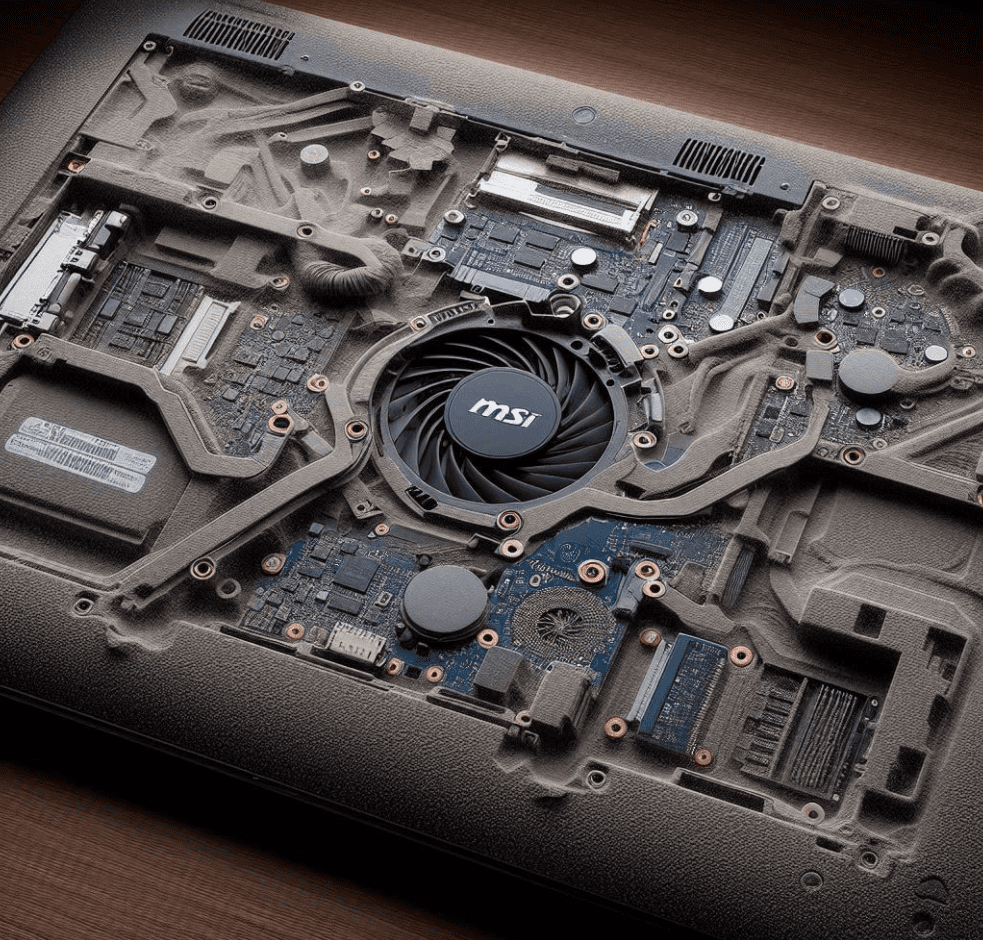 اثر گرد و غبار بر قطعات داخلی لپ تاپ ام اس آی