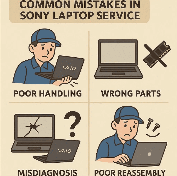 اشتباهات متداول در سرویس لپ تاپ