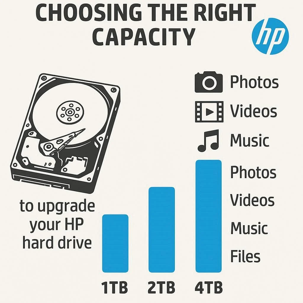 انتخاب ظرفیت مناسب برای ارتقا هارد HP