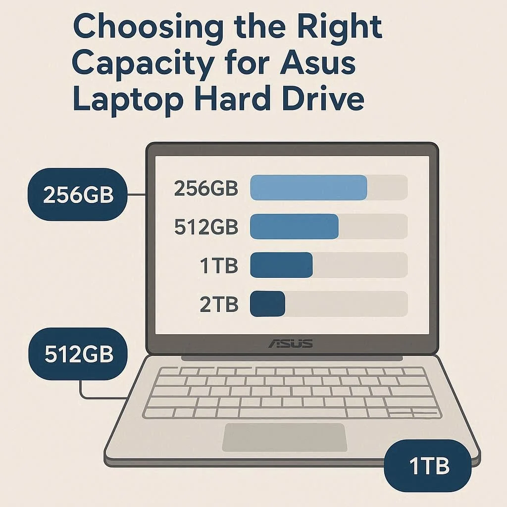انتخاب ظرفیت مناسب برای هارد لپ تاپ ایسوس