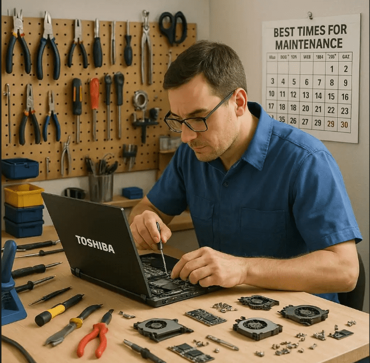 بهترین زمان سرویس لپ‌تاپ توشیبا
