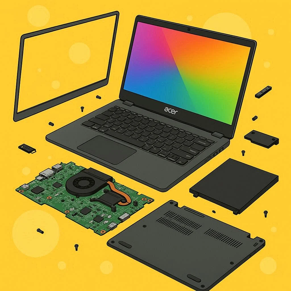 تاثیر خرابی قاب بر لپ‌ تاپ ایسر