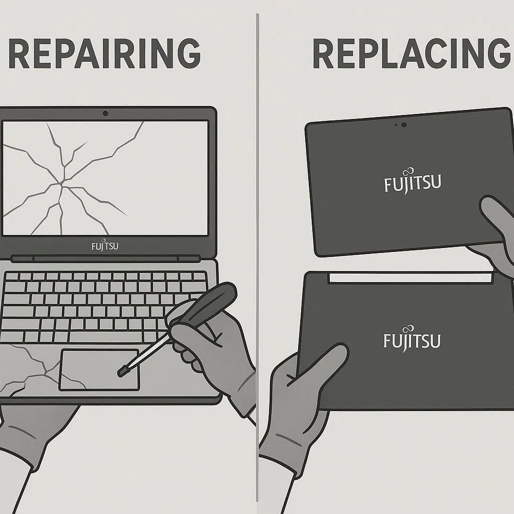 تفاوت تعمیر و تعویض قاب فوجیتسو