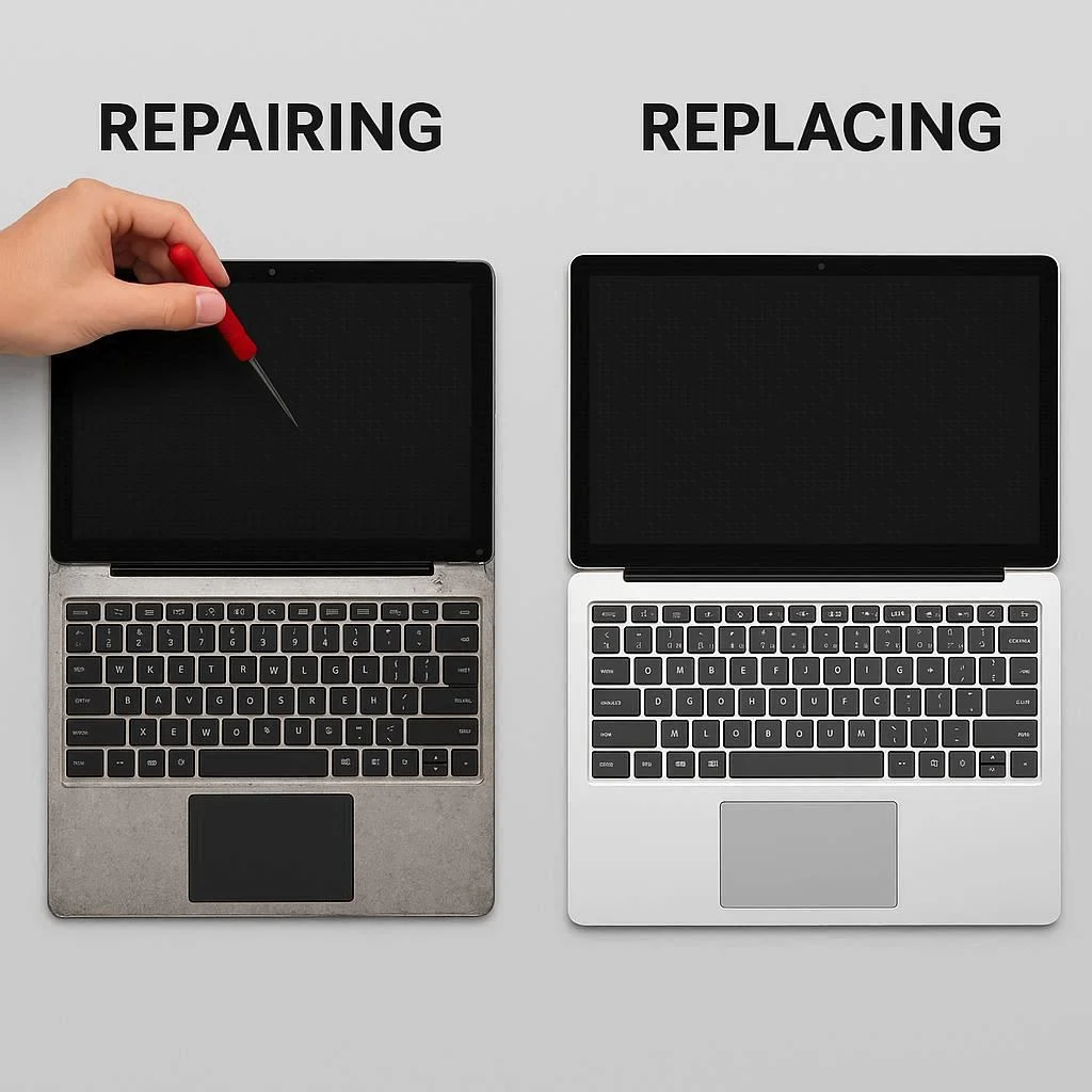 تفاوت تعمیر و تعویض کامل قاب لپ تاپ سرفیس