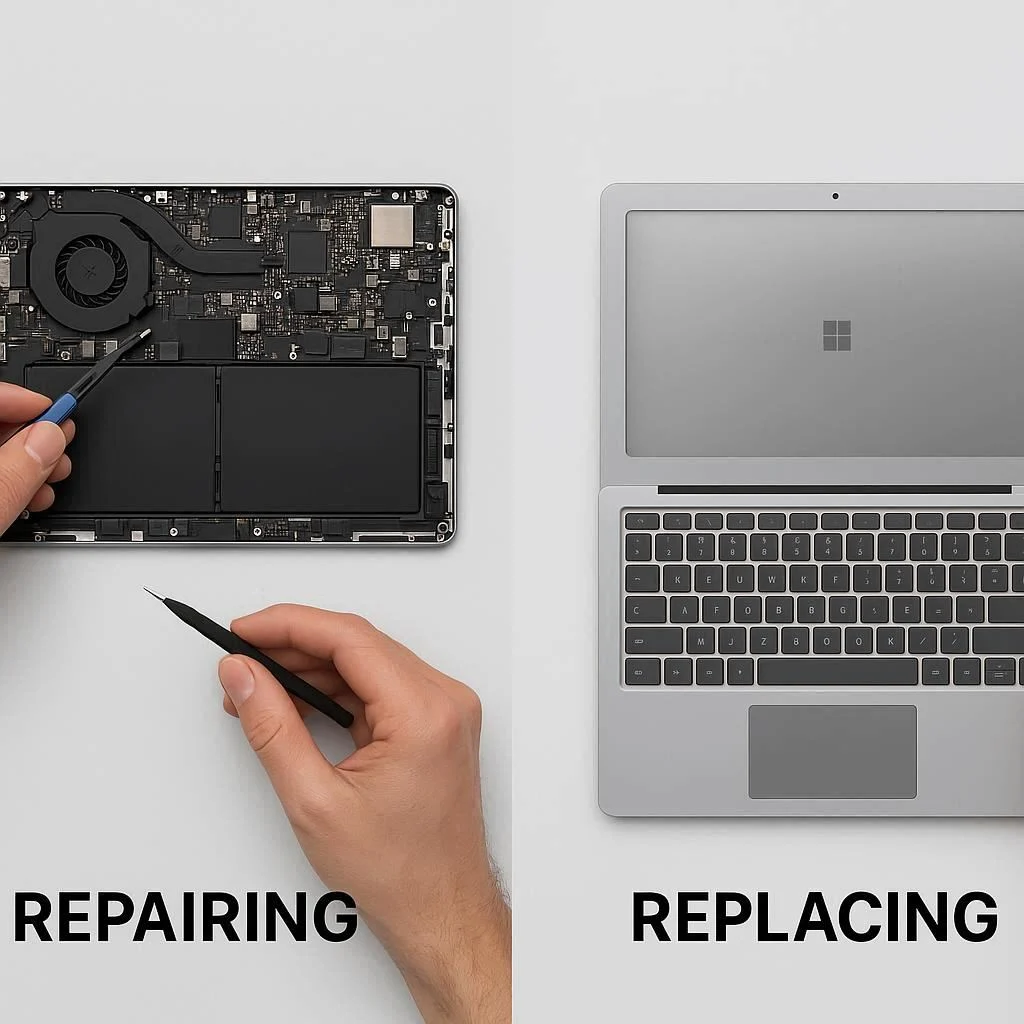 تفاوت تعمیر و تعویض کامل قاب سرفیس