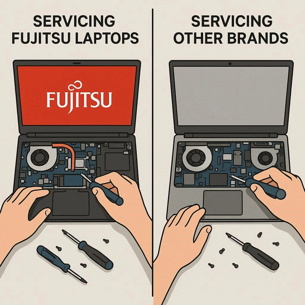 تفاوت سرویس لپ‌تاپ فوجیتسو با دیگر برندها