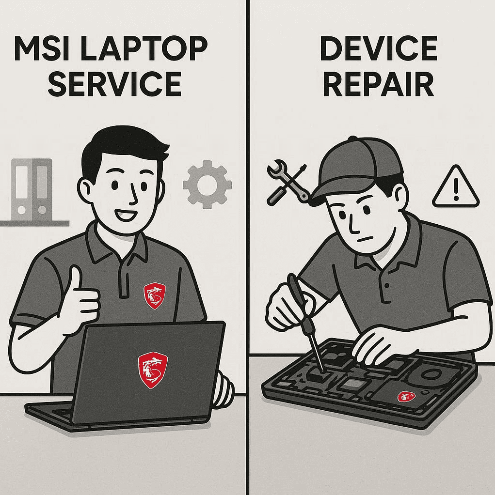 تفاوت سرویس لپ تاپ ام اس آی با تعمیر دستگاه