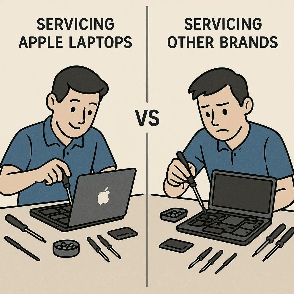 تفاوت سرویس لپ تاپ اپل با برندهای دیگر