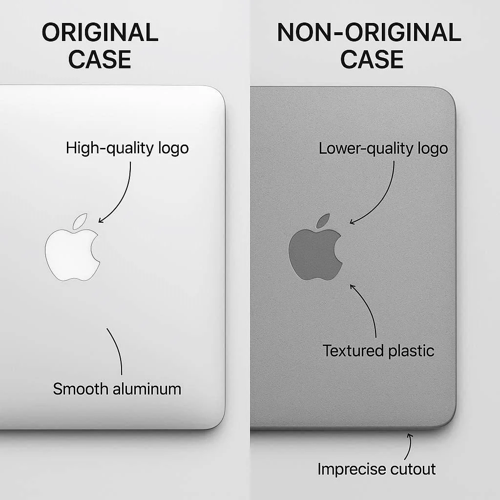 تفاوت قاب اورجینال و غیراصل لپ تاپ اپل