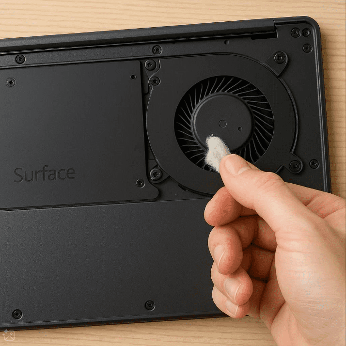 تمیزکاری فن‌های سرفیس برای عملکرد بهتر