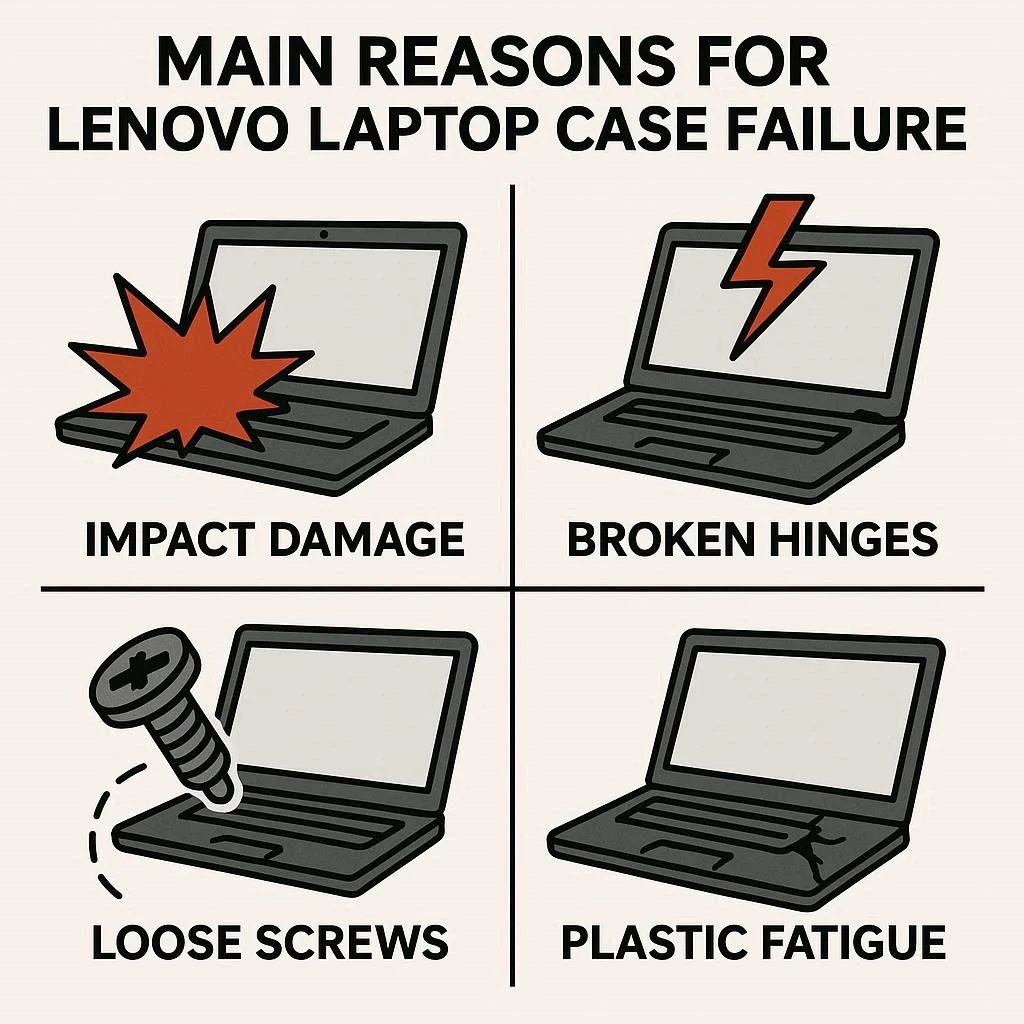 دلایل اصلی خرابی قاب لپ تاپ لنوو