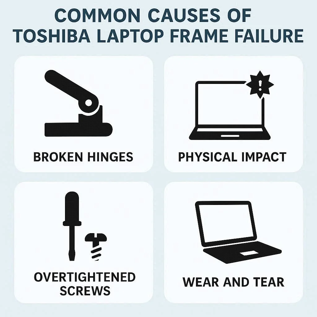 دلایل شایع خرابی قاب لپ تاپ توشیبا
