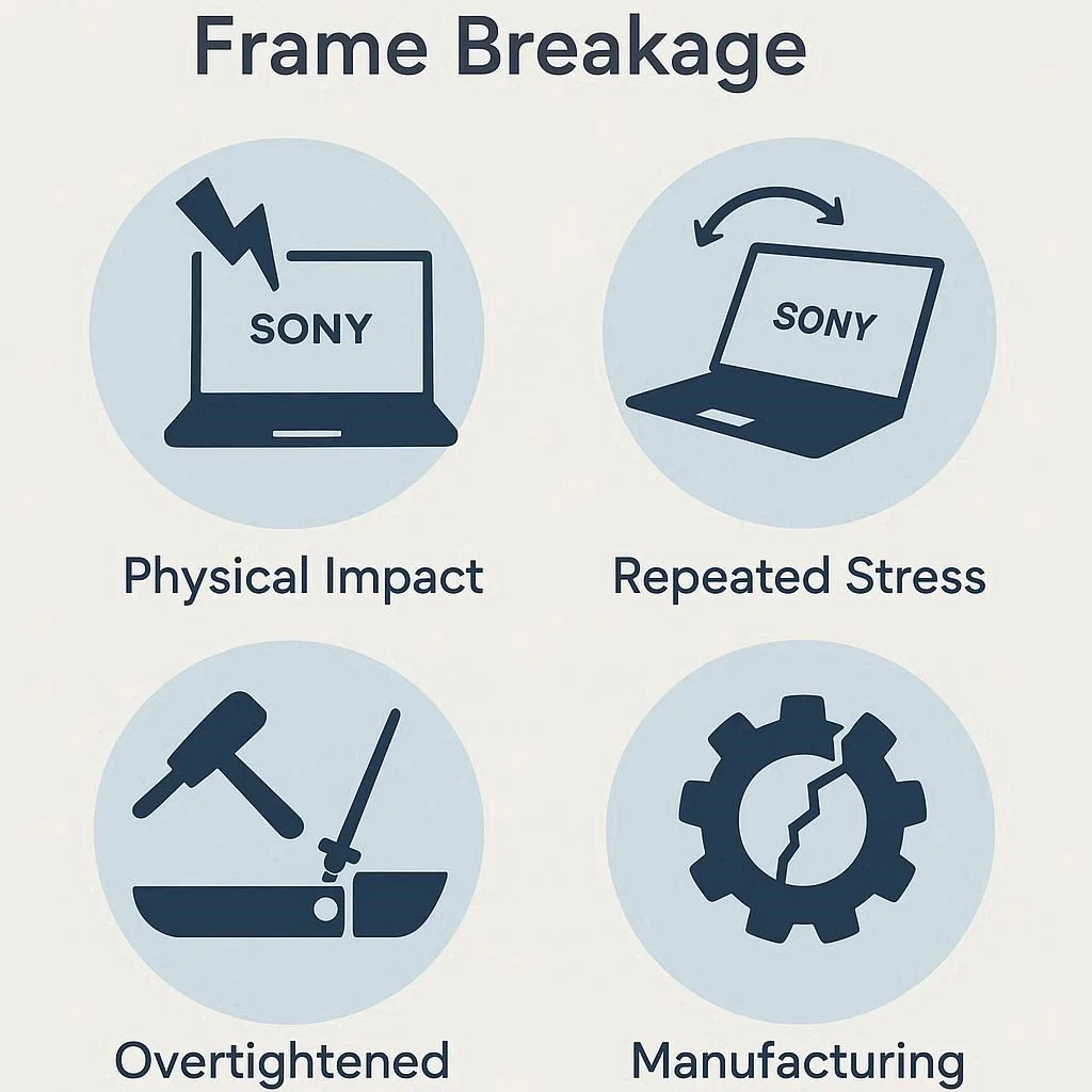 دلایل شکستگی قاب سونی